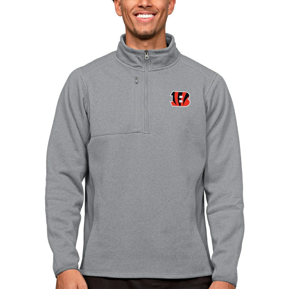 NFL Cincinnati Bengals Antigua Course Quarter-Zip Pullover Top