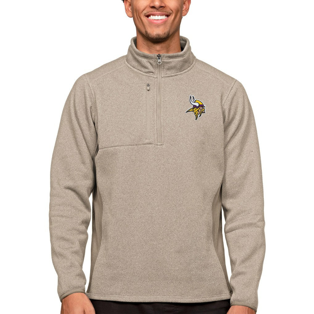 NFL Minnesota Vikings Antigua Course Quarter-Zip Pullover Top