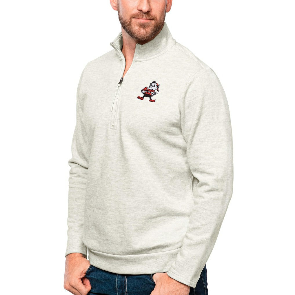 NFL Cleveland Browns Antigua Gambit Quarter-Zip Pullover Top