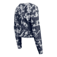Washington Nationals Women's Tie-Dye Cropped Long Sleeve T-Shirt - Navy | New Era