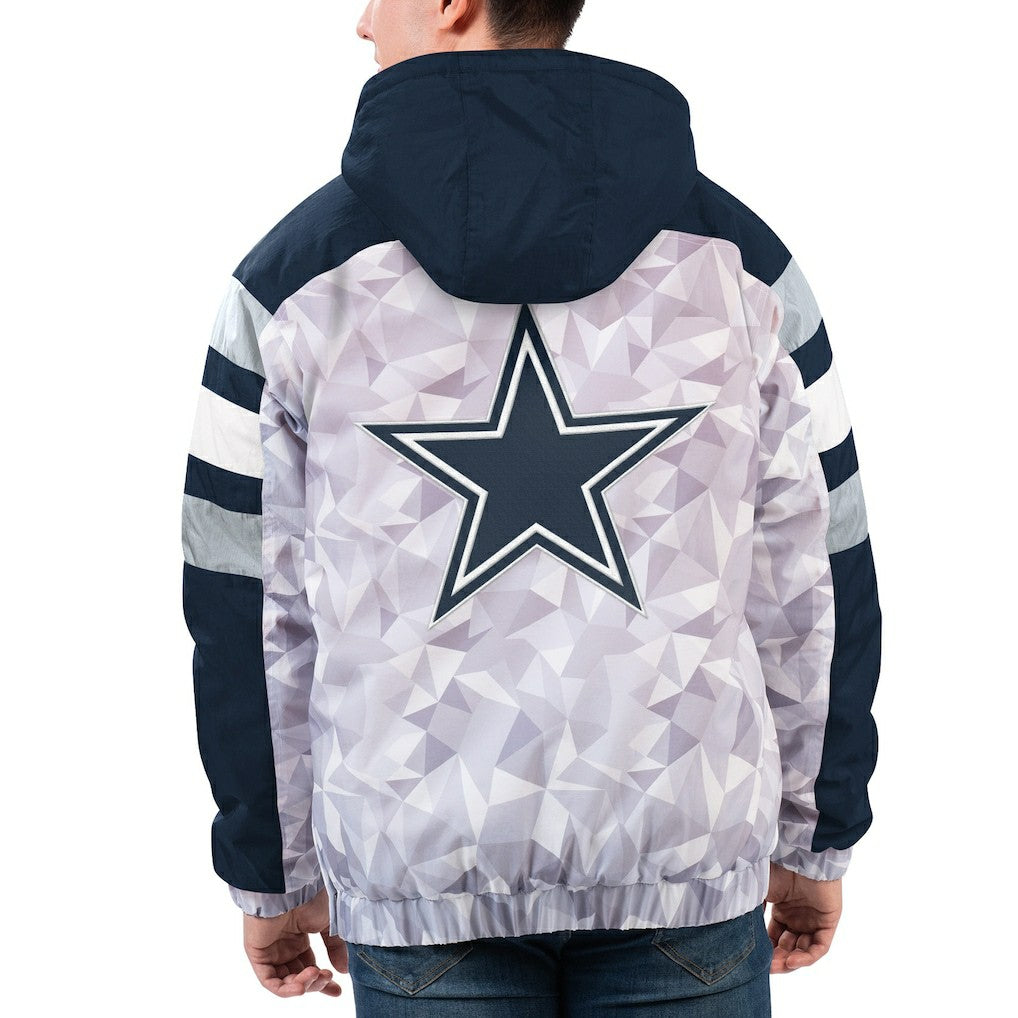 NFL Dallas Cowboys Starter Thursday Night Gridiron Raglan Half-Zip Hooded Jacket