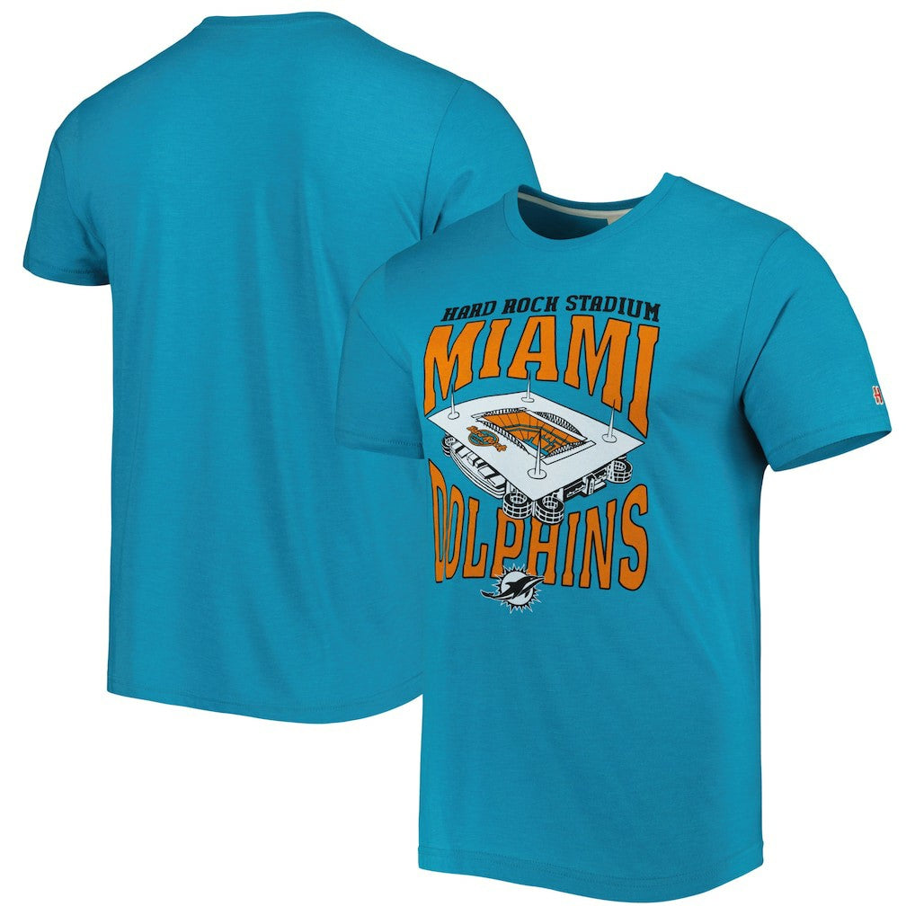 NFL Miami Dolphins Homage Stadium Tri-Blend T-Shirt