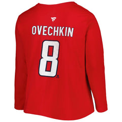 Washington Capitals Profile Women's Plus Size Distressed Printed Name & Number Long Sleeve T-Shirt