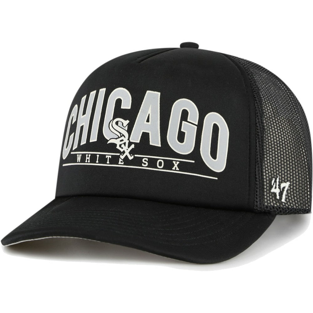 Chicago White Sox Backhaul Foam Trucker Snapback Hat - Black | 47 brand