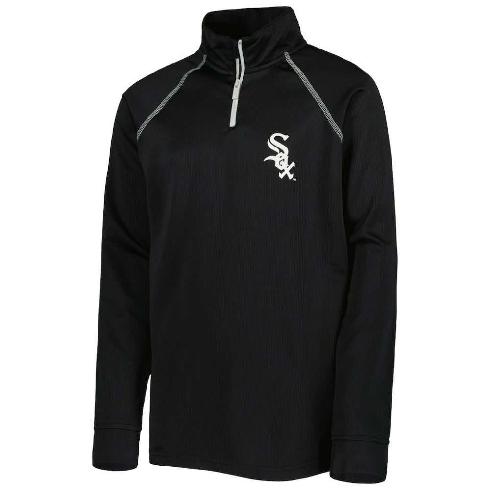 Chicago White Sox Stitches Youth Team Raglan Quarter-Zip Jacket - Black