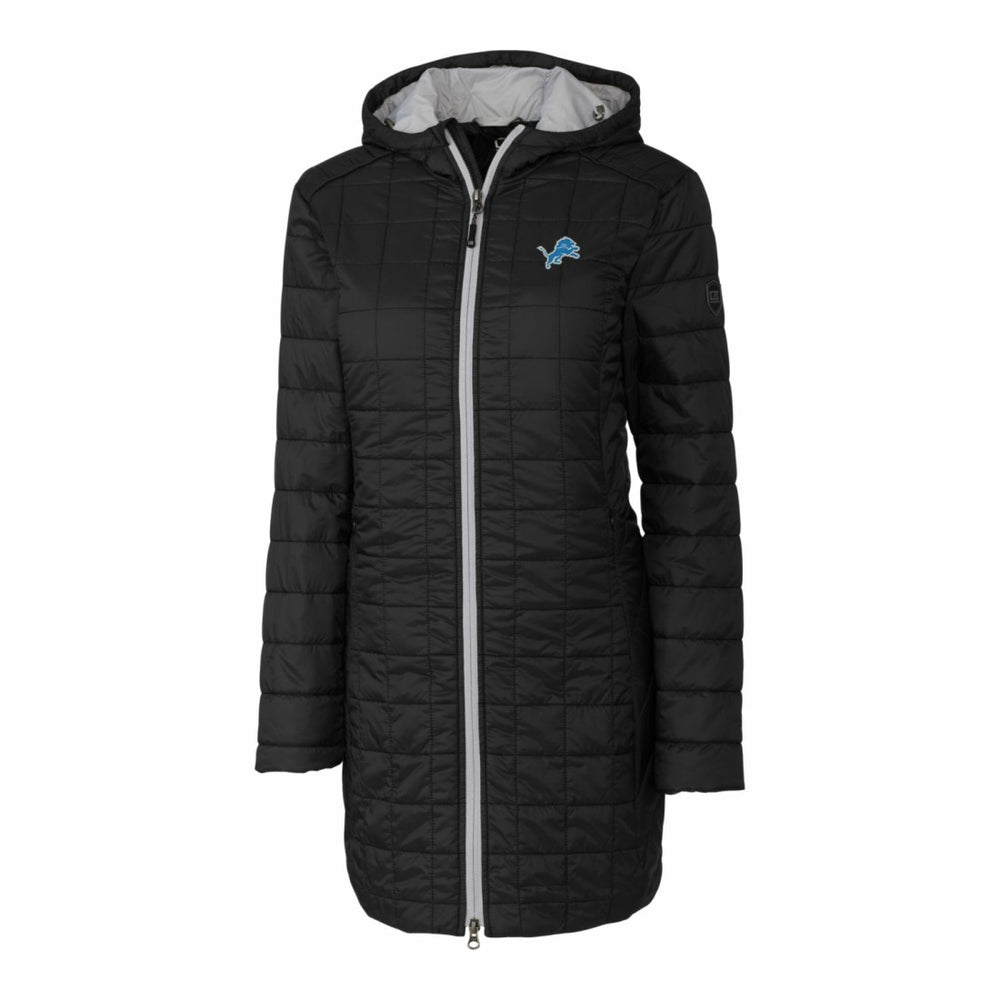 NFL Detroit Lions Cutter & Buck Women's Rainier Primaloft Eco Hooded Long Lightweight Coat