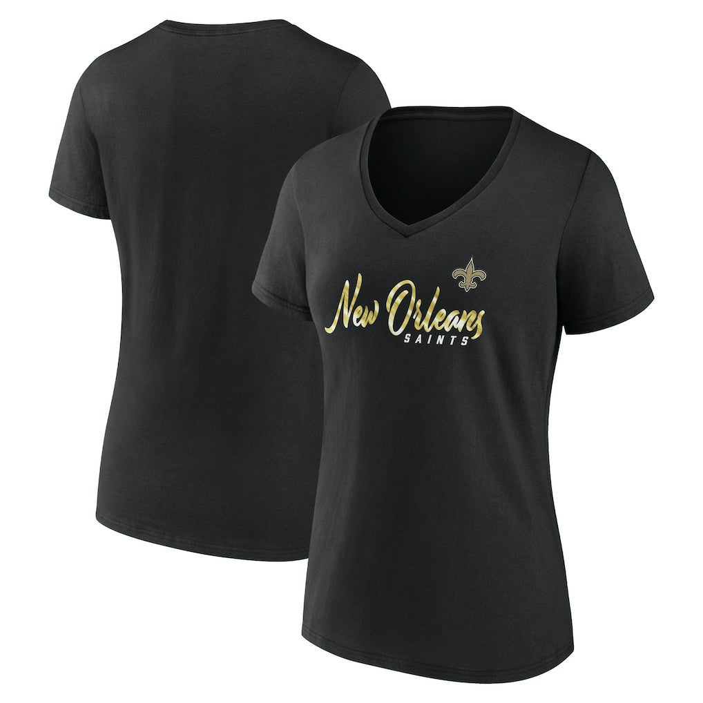 NFL New Orleans Saints Women's Shine Time V-Neck T-Shirt