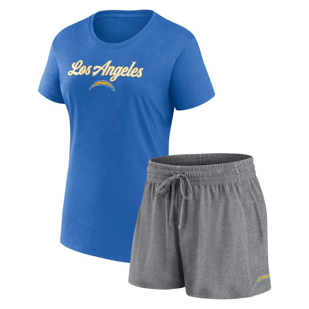 NFL Los Angeles Chargers Women's Script T-Shirt & Shorts Lounge Set