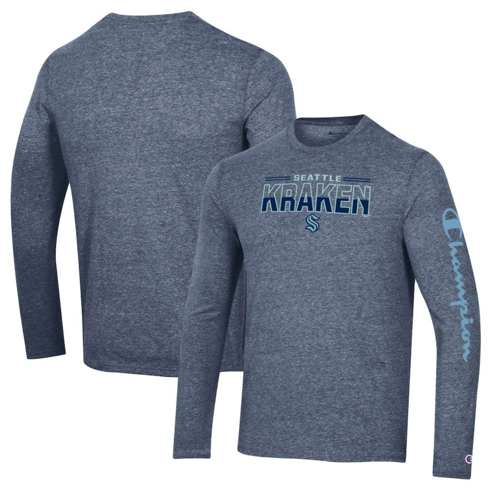 Seattle Kraken Champion Tri-Blend Long Sleeve T-Shirt