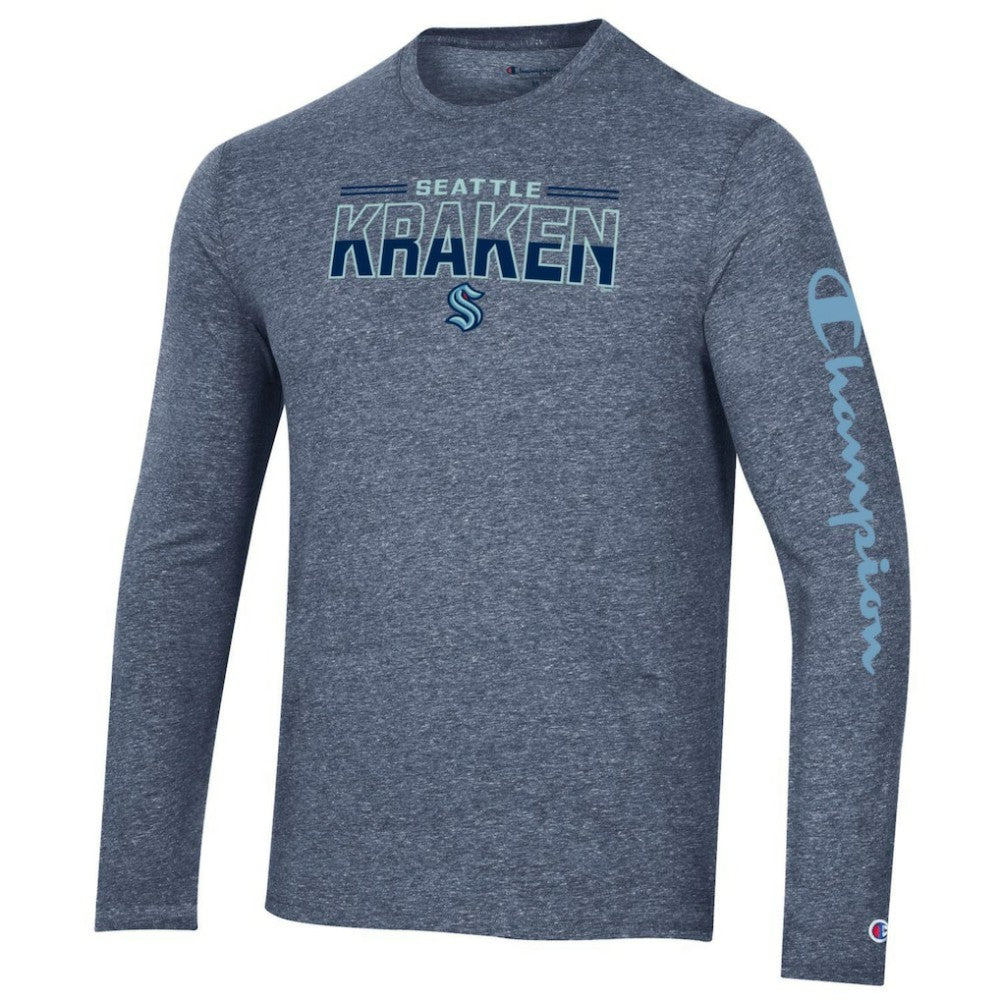 Seattle Kraken Champion Tri-Blend Long Sleeve T-Shirt