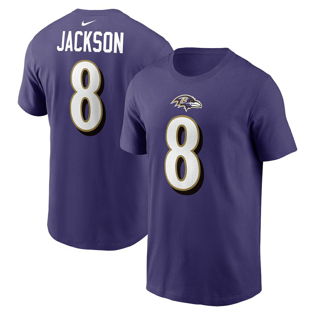 NFL Baltimore Ravens Lamar Jackson  Player Name & Number T-Shirt