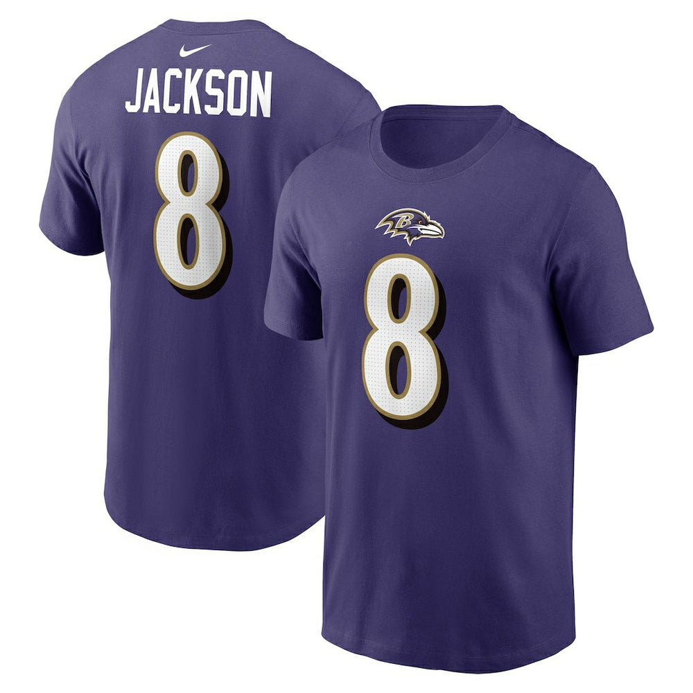NFL Baltimore Ravens Lamar Jackson  Player Name & Number T-Shirt