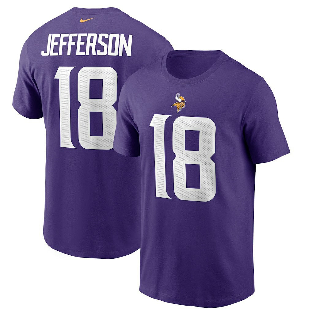 NFL Minnesota Vikings Justin Jefferson  Player Name & Number T-Shirt