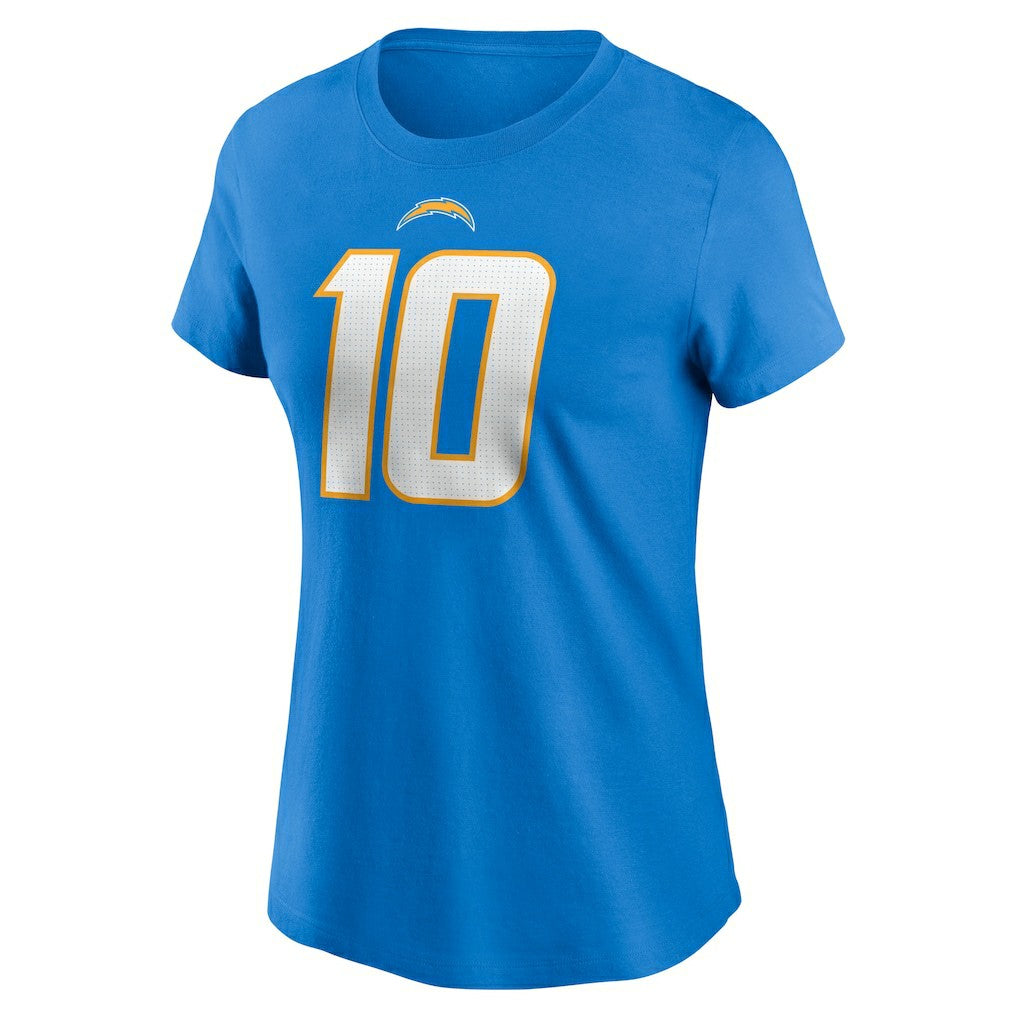NFL Los Angeles Chargers Justin Herbert  Women's Player Name & Number T-Shirt