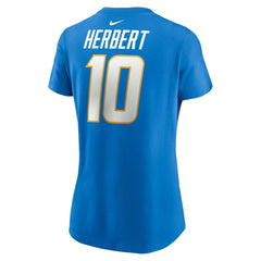 NFL Los Angeles Chargers Justin Herbert  Women's Player Name & Number T-Shirt