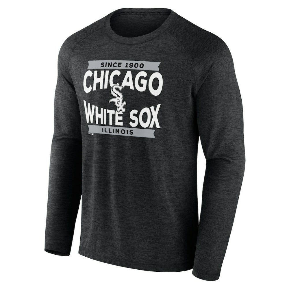 Chicago White Sox Heroic Play Raglan Long Sleeve T-Shirt - Black