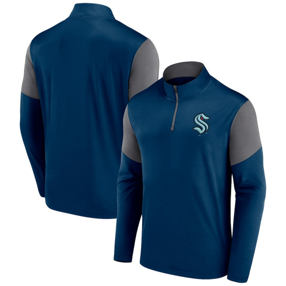 Seattle Kraken Fanatics Logo Quarter-Zip Top