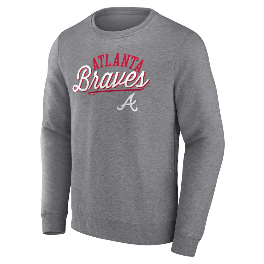 Atlanta Braves Simplicity Pullover Sweatshirt - Heather Gray