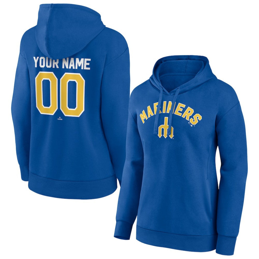 Seattle Mariners Women's Personalized Cooperstown Collection Winning Streak Pullover Hoodie - Royal