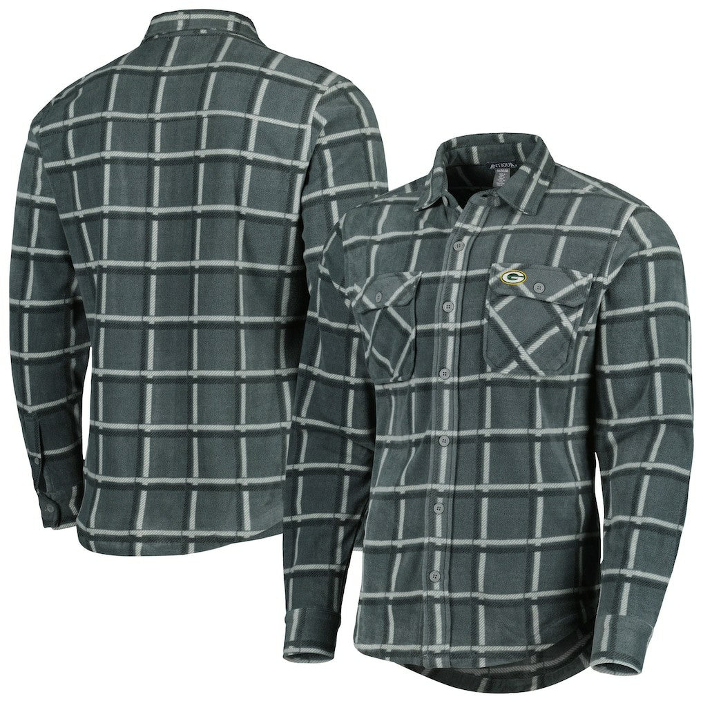 NFL Green Bay Packers Antigua Industry Flannel Button-Up Shirt Jacket