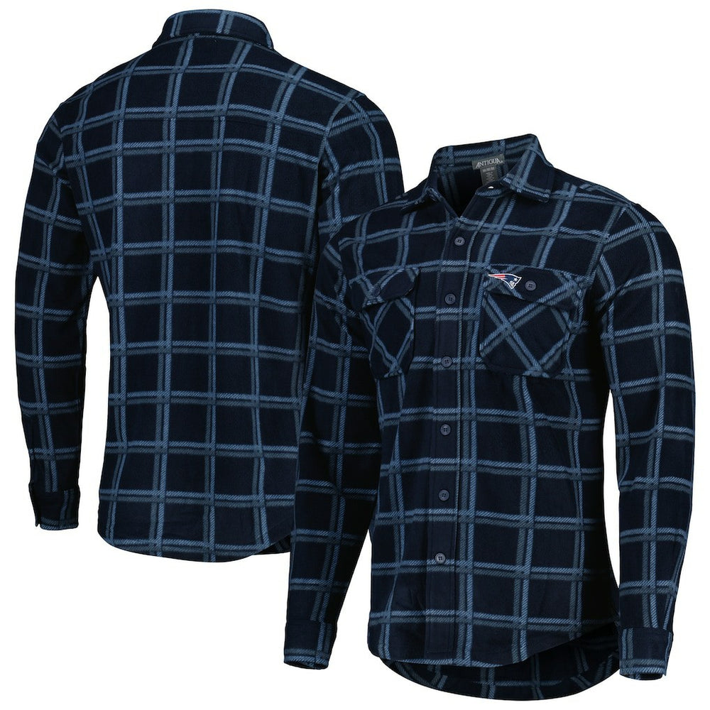 NFL New England Patriots Antigua Industry Flannel Button-Up Shirt Jacket