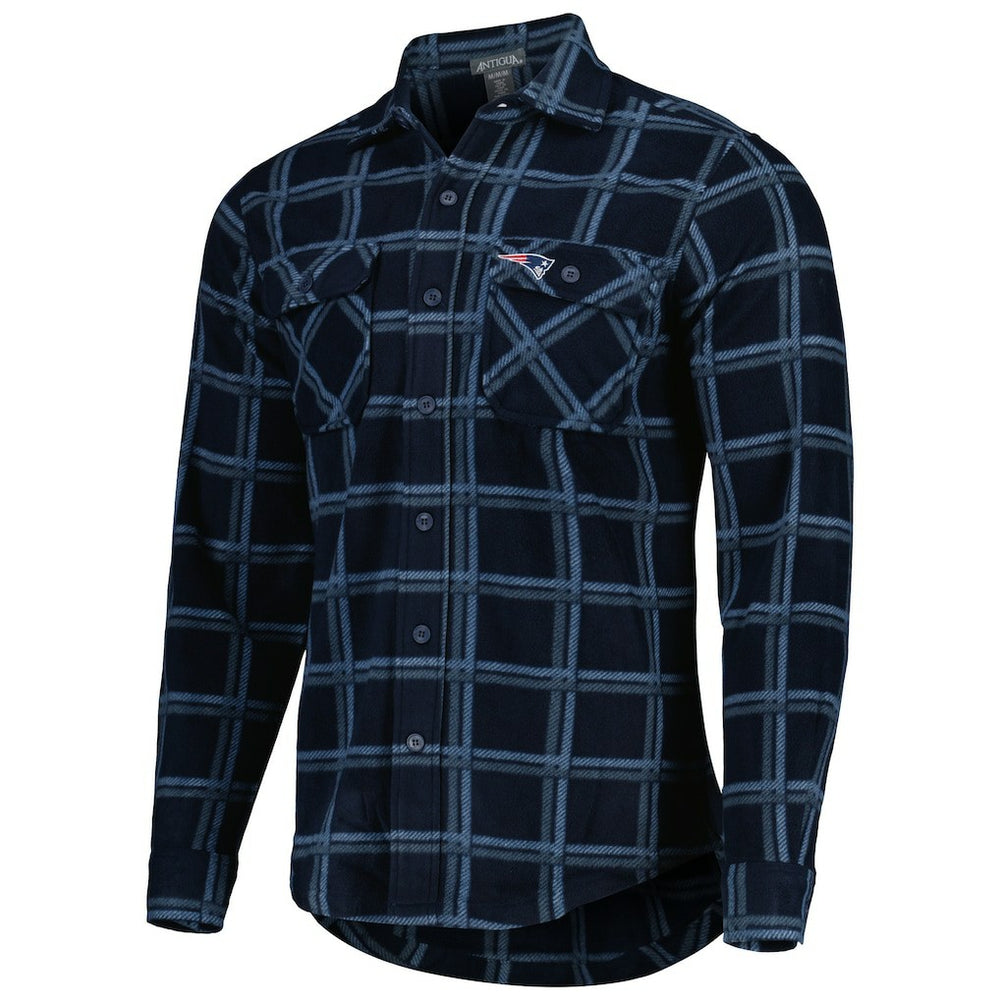 NFL New England Patriots Antigua Industry Flannel Button-Up Shirt Jacket