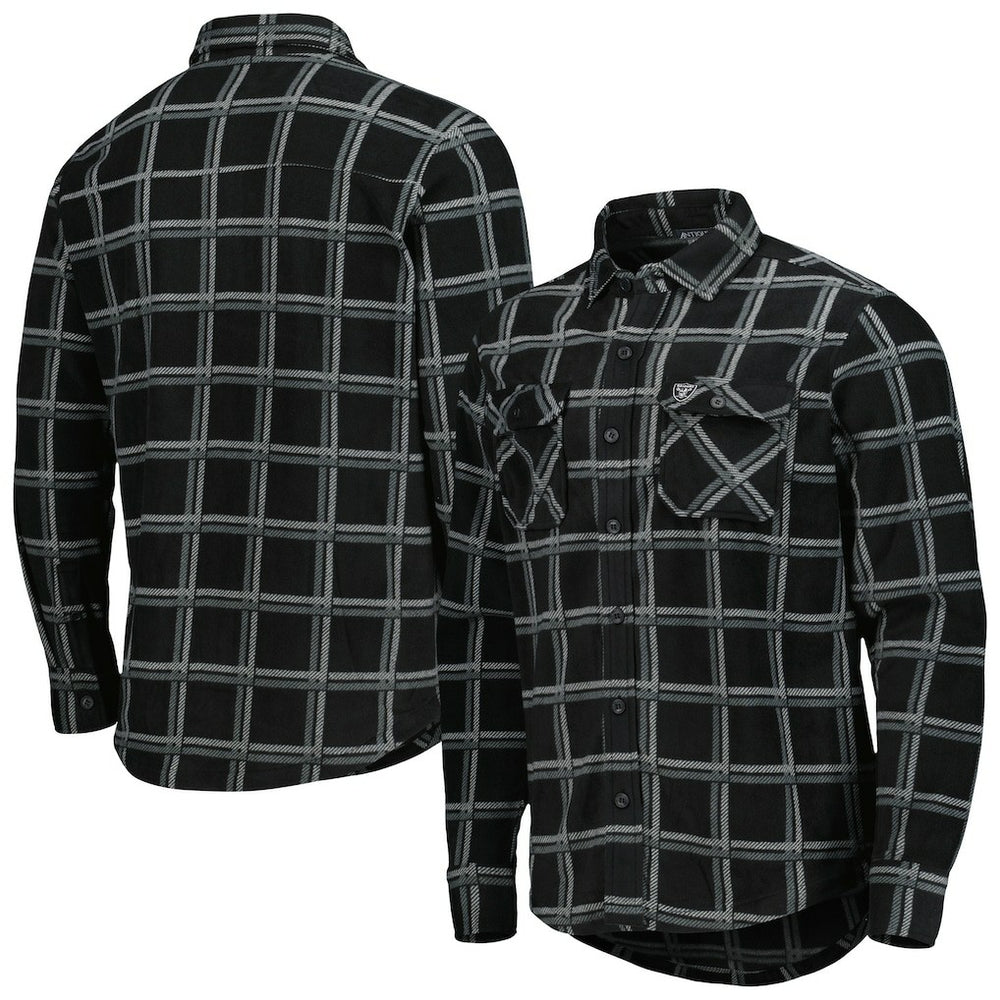 NFL Las Vegas Raiders Antigua Industry Flannel Button-Up Shirt Jacket
