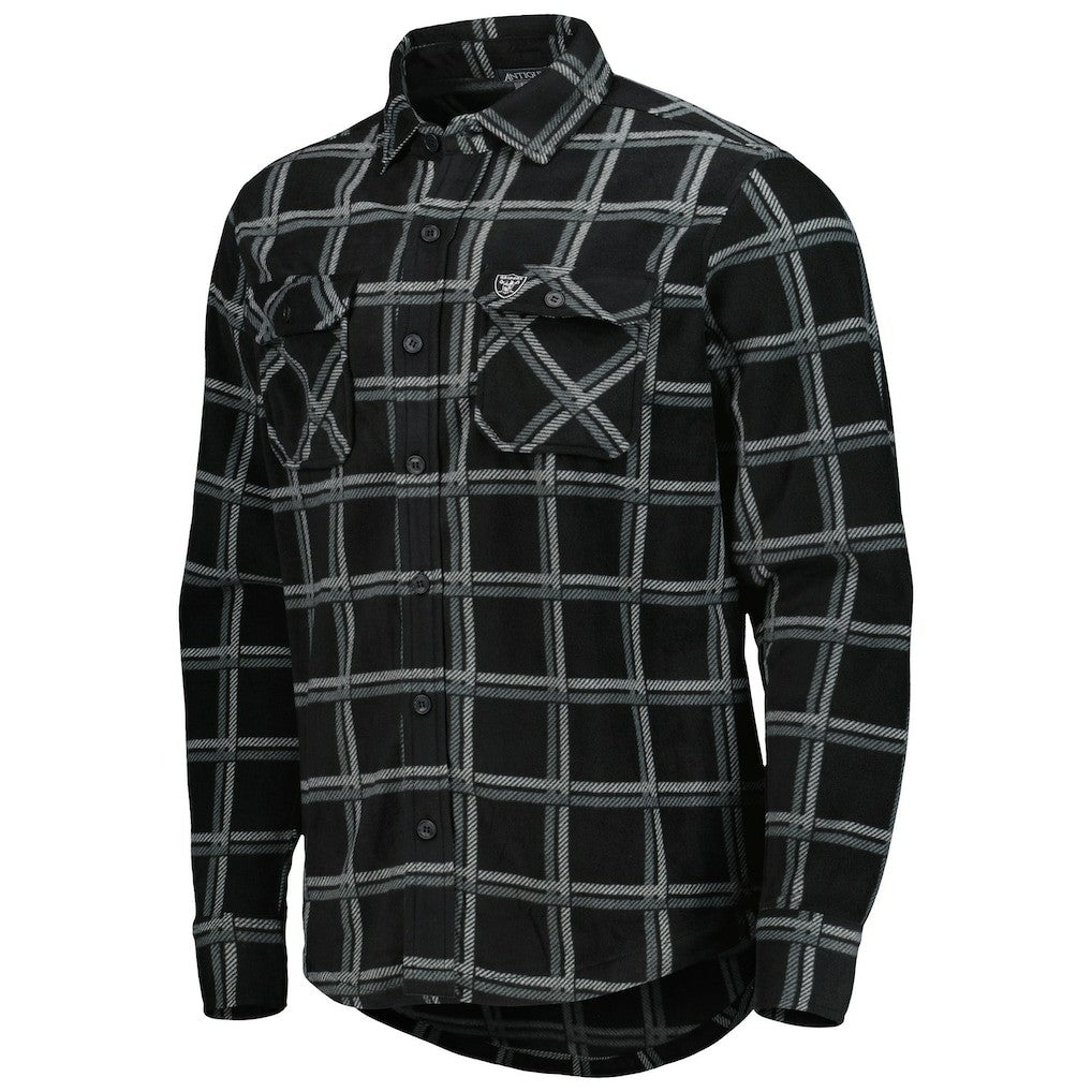 NFL Las Vegas Raiders Antigua Industry Flannel Button-Up Shirt Jacket