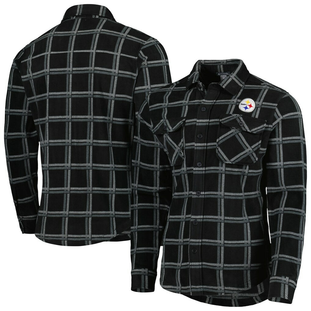 NFL Pittsburgh Steelers Antigua Industry Flannel Button-Up Shirt Jacket