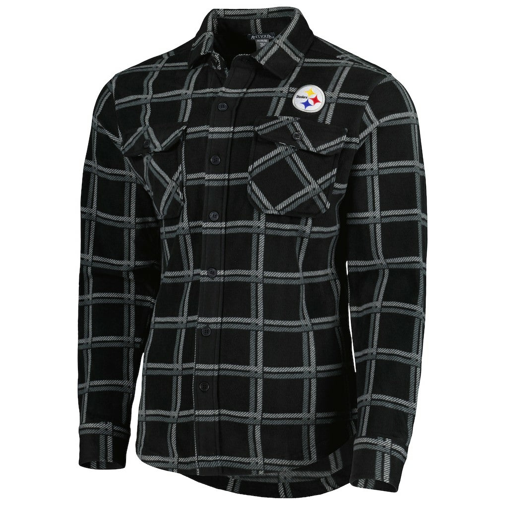 NFL Pittsburgh Steelers Antigua Industry Flannel Button-Up Shirt Jacket