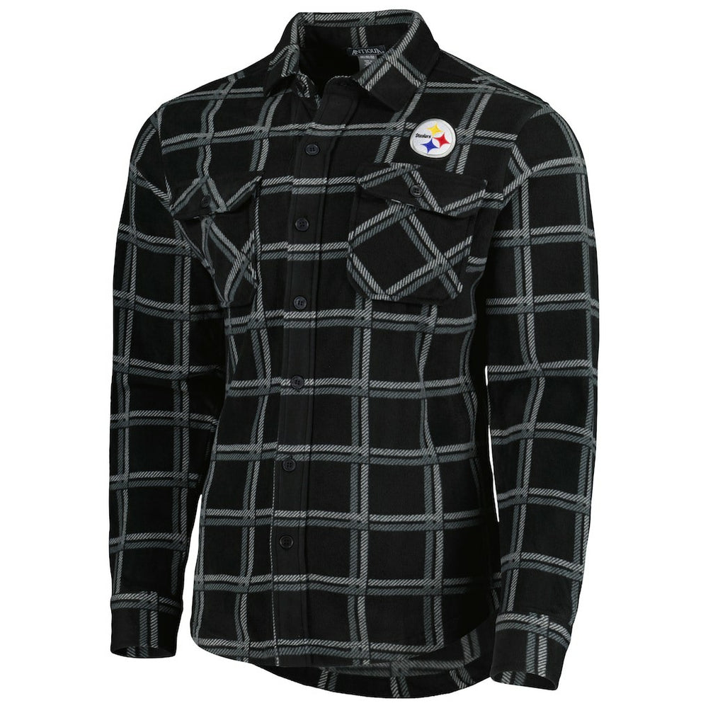 NFL Pittsburgh Steelers Antigua Industry Flannel Button-Up Shirt Jacket
