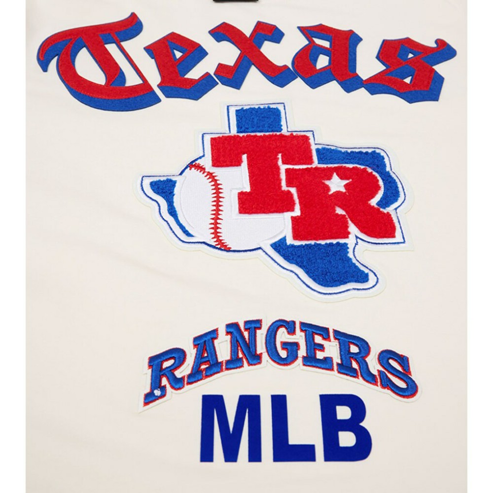 Texas Rangers Pro Standard Cooperstown Collection Old English T-Shirt - Cream