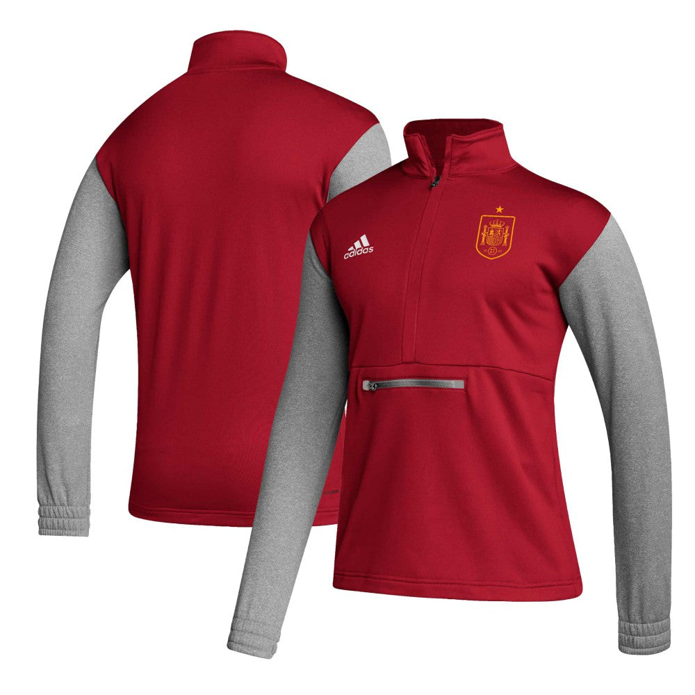 Spain National Team Crest Long Sleeve Half-Zip Top / Soccer Discount