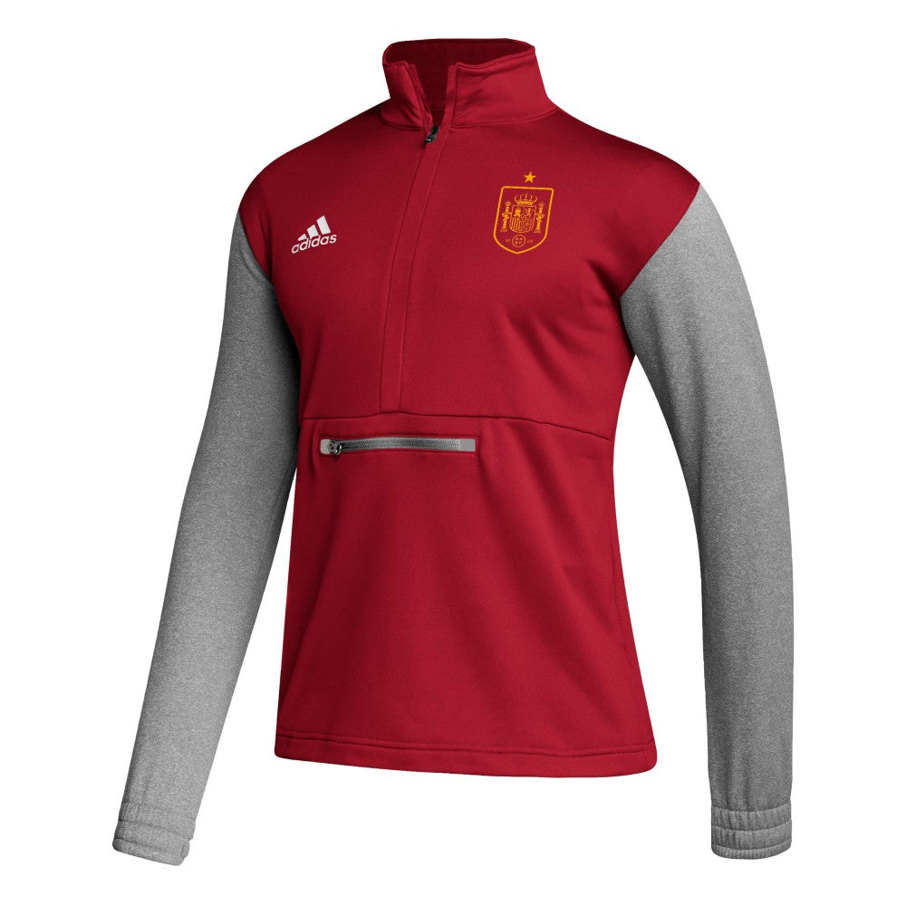 Spain National Team Crest Long Sleeve Half-Zip Top / Soccer Discount