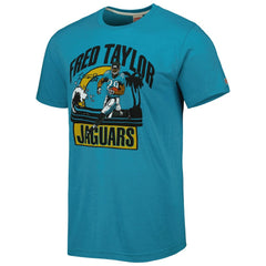 NFL Jacksonville Jaguars Fred Taylor  Homage Unisex Caricature Retired Player Tri-Blend T-Shirt