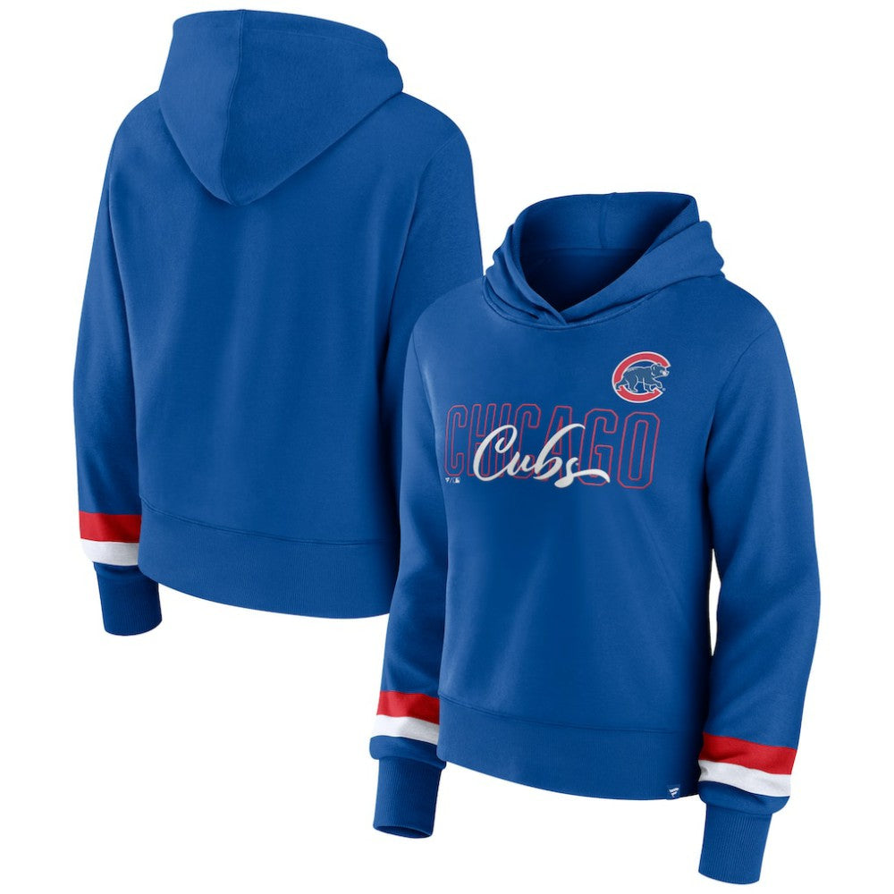 Chicago Cubs Women's Over Under Pullover Hoodie - Royal