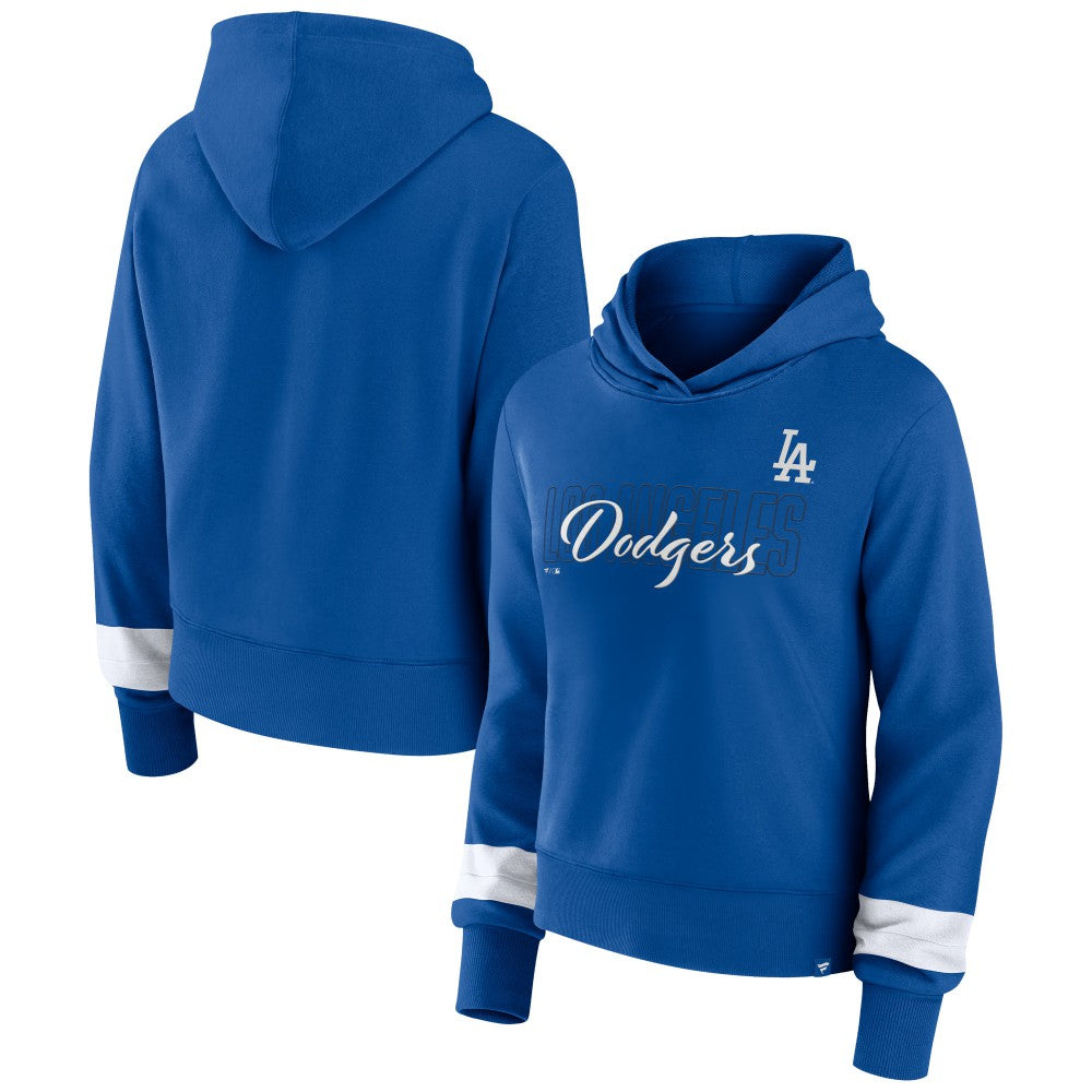 Los Angeles Dodgers Women's Over Under Pullover Hoodie - Royal