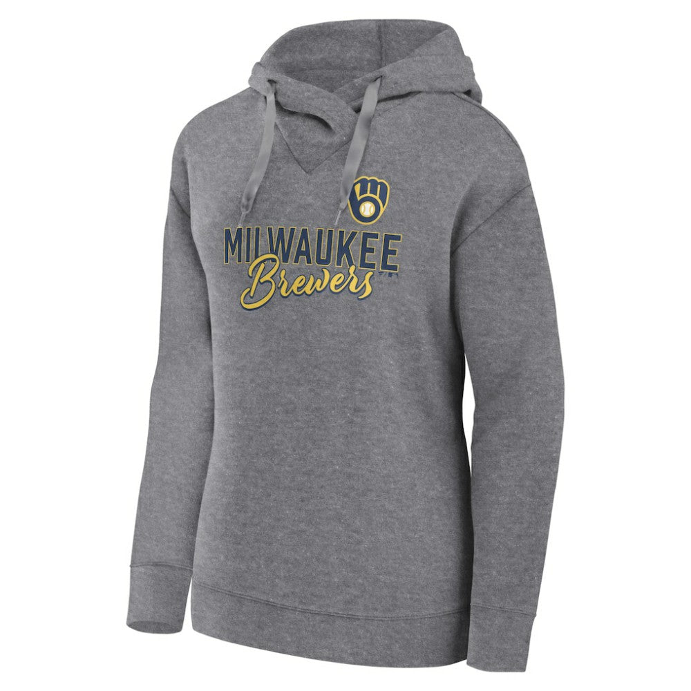 Milwaukee Brewers Women's Script Favorite Lightweight Pullover Hoodie - Heather Gray
