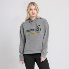 Milwaukee Brewers Women's Script Favorite Lightweight Pullover Hoodie - Heather Gray
