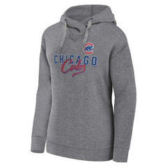 Chicago Cubs Women's Script Favorite Lightweight Pullover Hoodie - Heather Gray