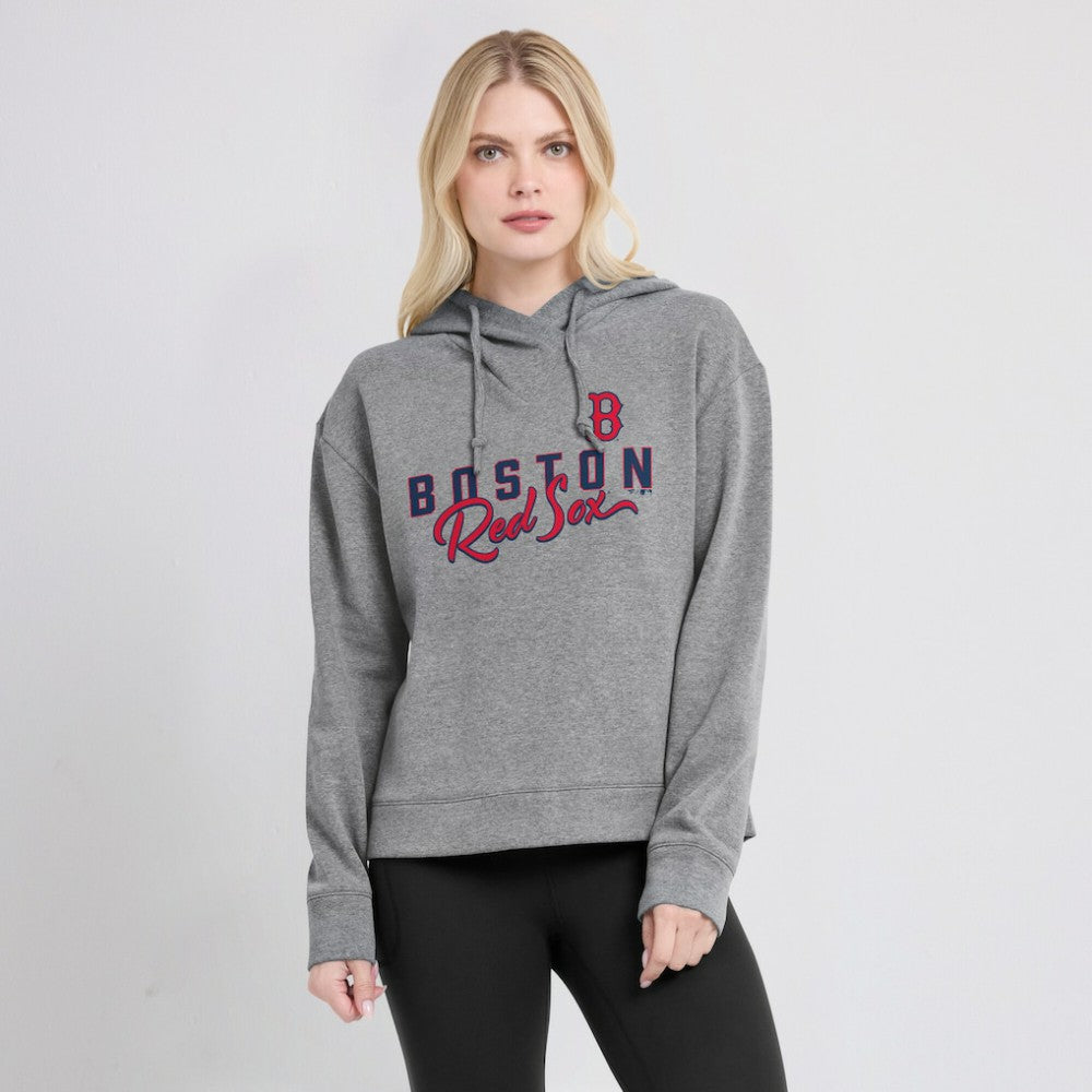 Boston Red Sox Women's Script Favorite Lightweight Pullover Hoodie - Heather Gray