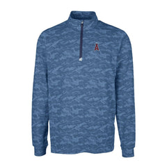 Los Angeles Angels Cutter & Buck Big & Tall Traverse Camo Print Stretch Quarter-Zip Pullover Top - Navy