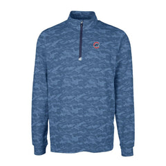 Chicago Cubs Cutter & Buck Big & Tall Traverse Camo Print Stretch Quarter-Zip Pullover Top - Navy