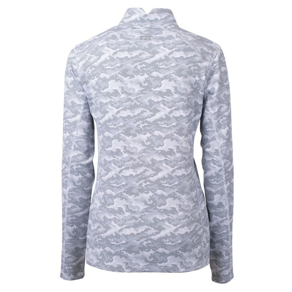 Philadelphia Phillies Cutter & Buck Women's Traverse Camo Print Stretch Quarter-Zip Pullover Top - Charcoal