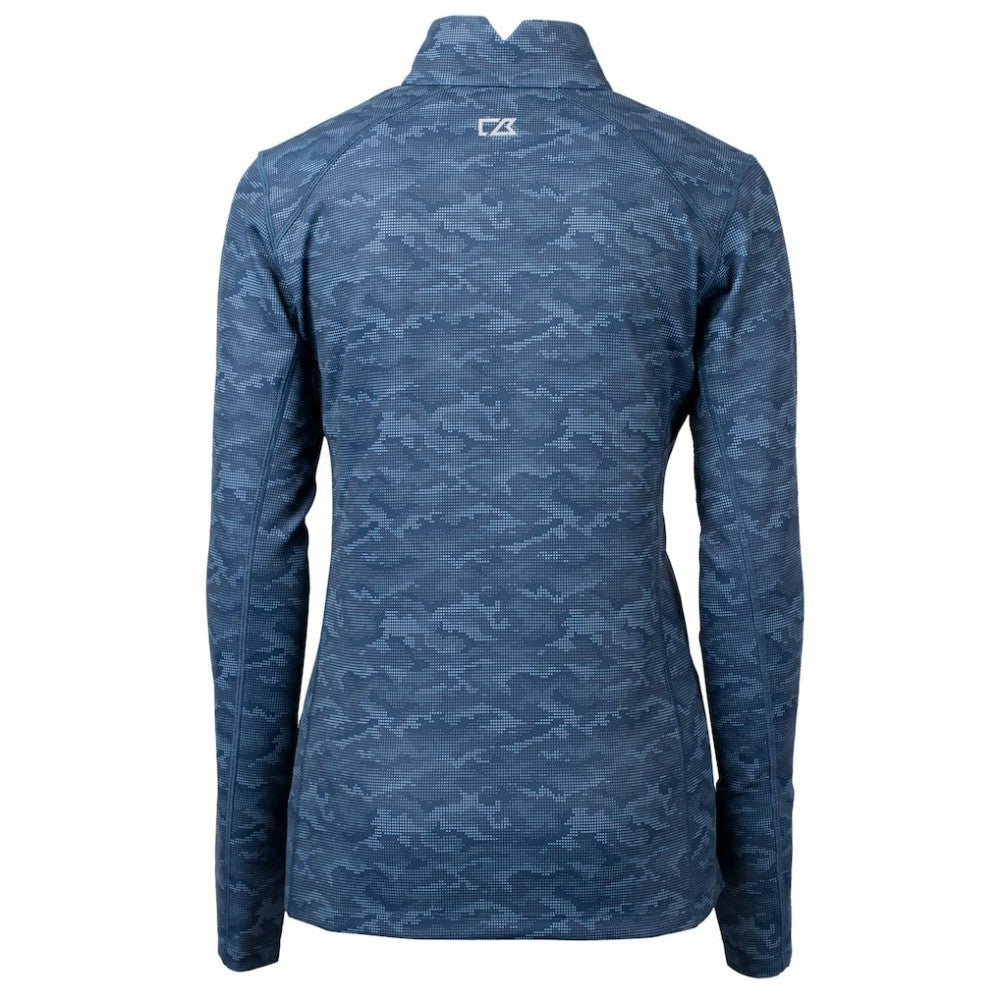 Philadelphia Phillies Cutter & Buck Women's Traverse Camo Print Stretch Quarter-Zip Pullover Top - Navy