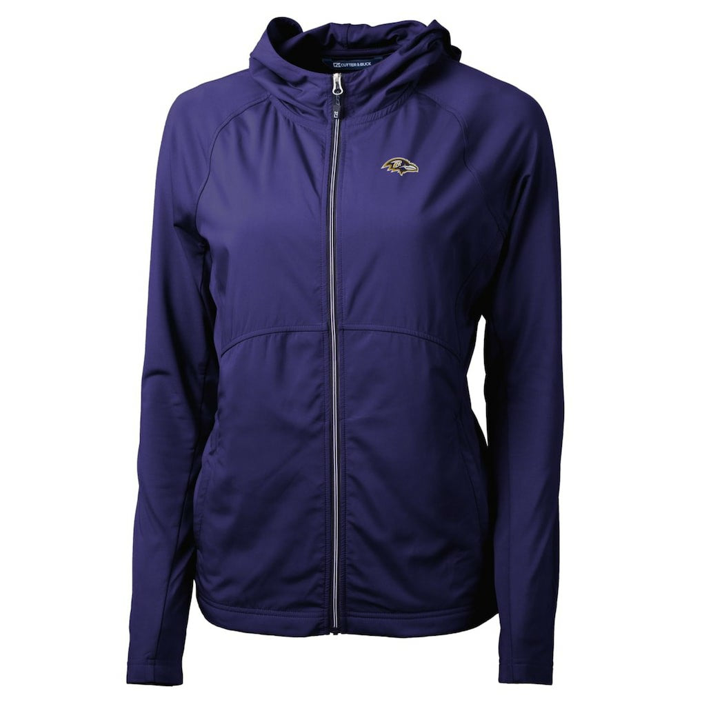 NFL Baltimore Ravens Cutter & Buck Women's Adapt Eco Knit Hybrid Recycled Full-Zip Hoodie
