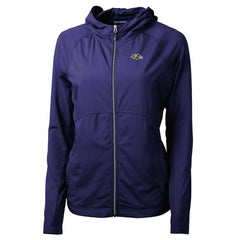 NFL Baltimore Ravens Cutter & Buck Women's Adapt Eco Knit Hybrid Recycled Full-Zip Hoodie
