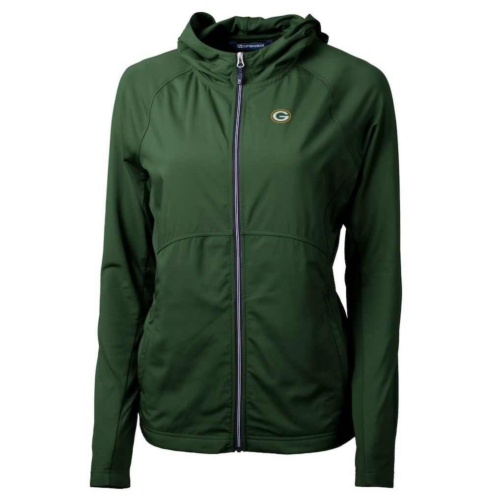 NFL Green Bay Packers Cutter & Buck Women's Adapt Eco Knit Hybrid Recycled Full-Zip Hoodie