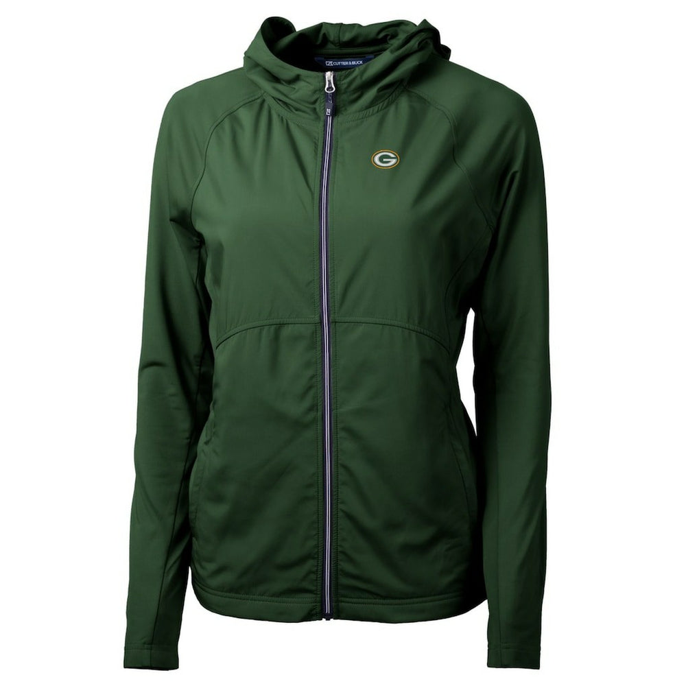 NFL Green Bay Packers Cutter & Buck Women's Adapt Eco Knit Hybrid Recycled Full-Zip Hoodie