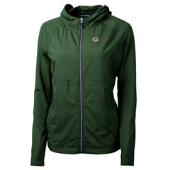 NFL Green Bay Packers Cutter & Buck Women's Adapt Eco Knit Hybrid Recycled Full-Zip Hoodie
